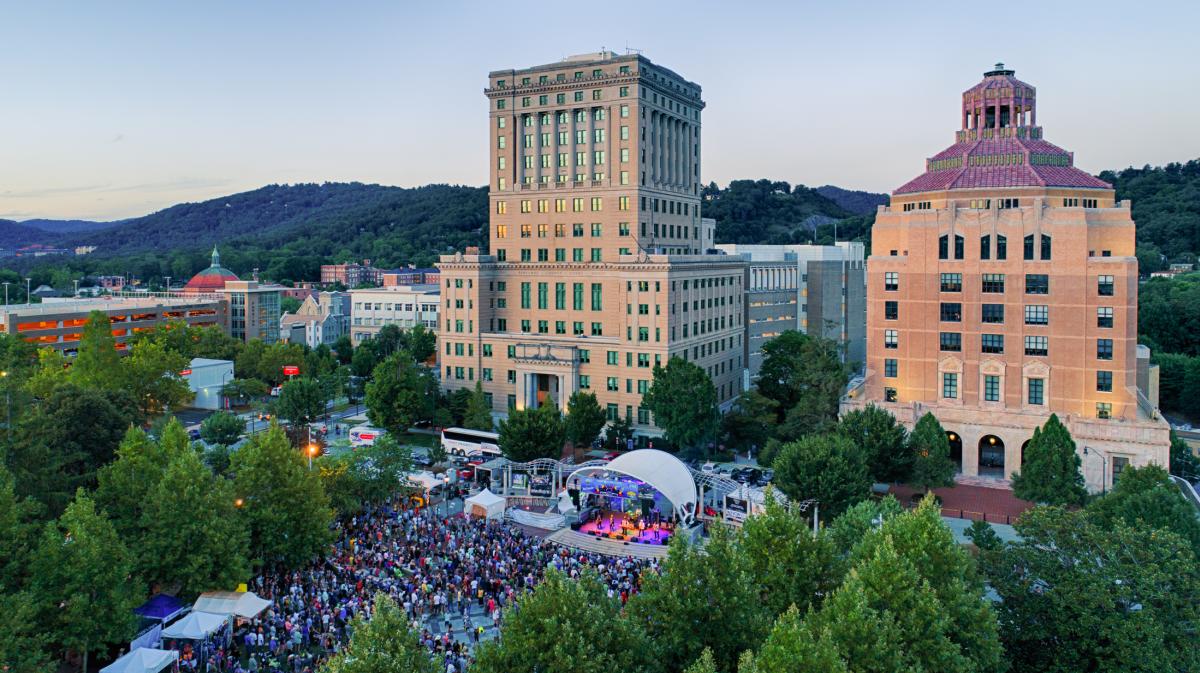LEAF Downtown Aerial Photo Asheville