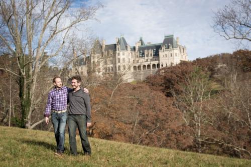 Gay Couple at Biltmore in Winter
