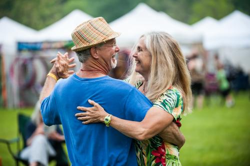 A couple dances at the LEAF Festival in Black Mountain, NC