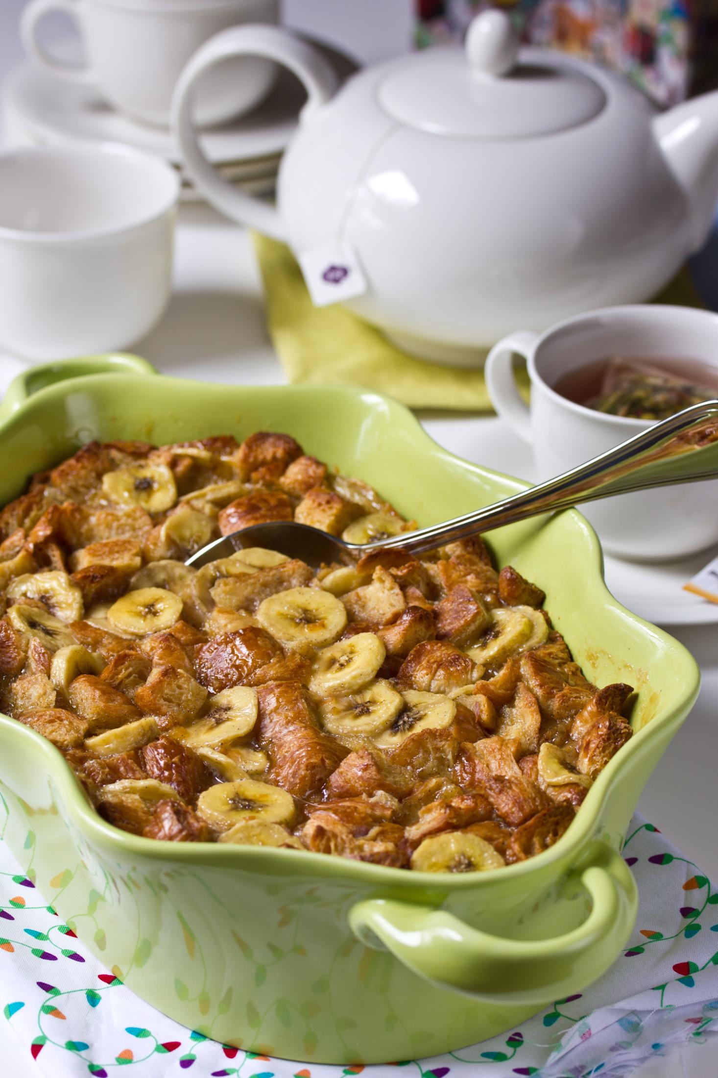 Banana Bread Pudding made with Croissants | ExploreAsheville.com Banana Bread Pudding made with Croissants | ExploreAsheville.com