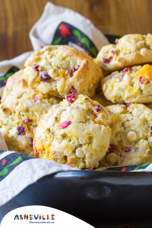 Cranberry and Roasted Sweet Potato Scones #Recipe | ExploreAsheville.com Cranberry and Roasted Sweet Potato Scones #Recipe | ExploreAsheville.com