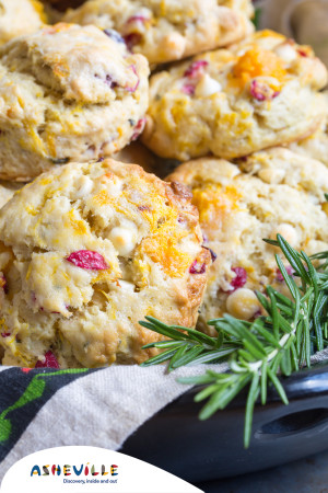 Cranberry and Roasted Sweet Potato Scones #Recipe | ExploreAsheville.com Cranberry and Roasted Sweet Potato Scones #Recipe | ExploreAsheville.com