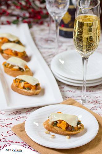 Sweet Potato and Brie Bruschetta #Recipe | ExploreAsheville.com Sweet Potato and Brie Bruschetta #Recipe | ExploreAsheville.com