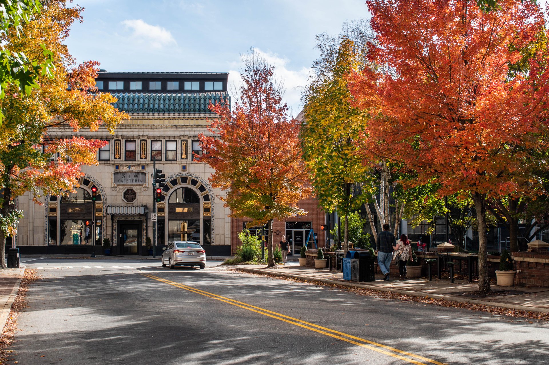 Downtown Asheville in fall