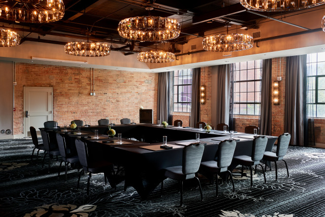 1,800 sq. ft. ballroom with 100 yr old exposed brick and natural light