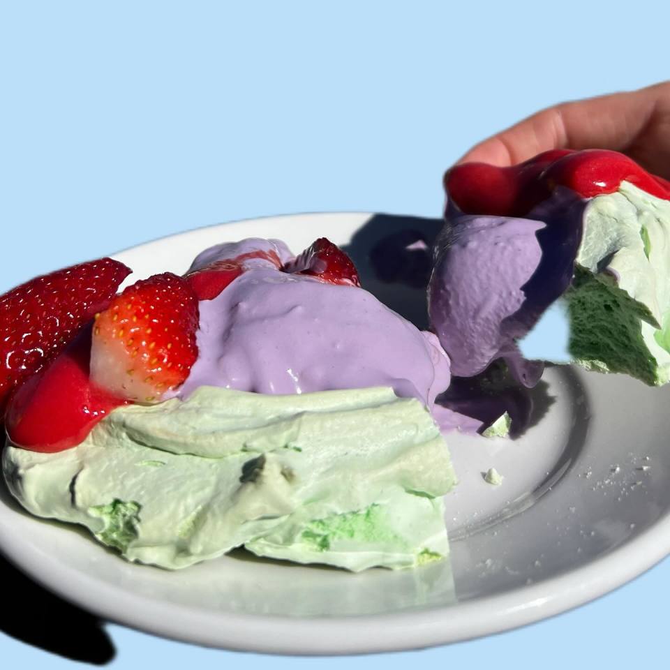 Whimsical rotating desserts like the Ube Pavlova keep things sweet and surprising.