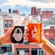 Toasting with beer