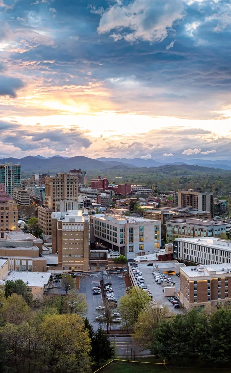 Downtown drone view