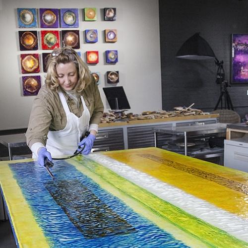 The encaustic paintings by artist Constance Williams The encaustic paintings by artist Constance Williams