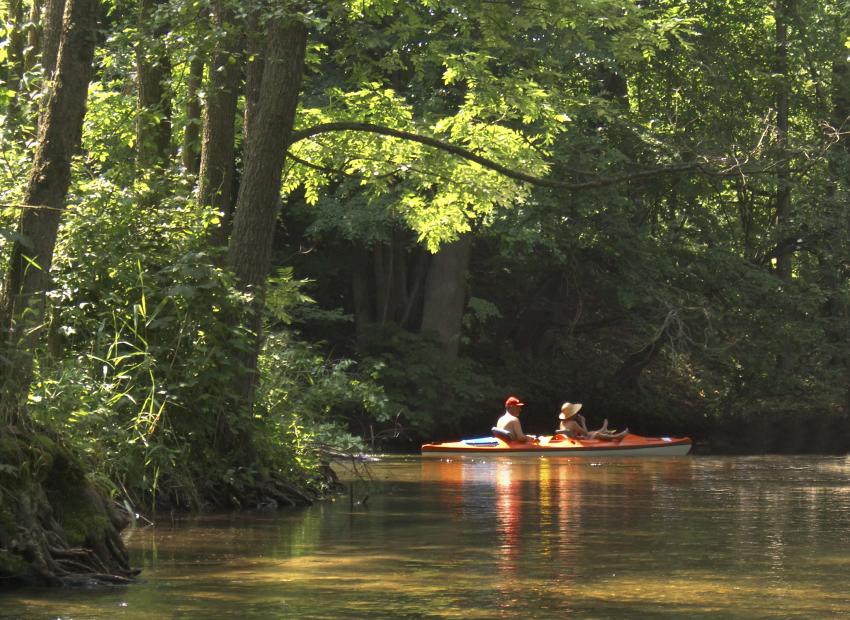 Kayakers on the French Broad River Kayakers on the French Broad River