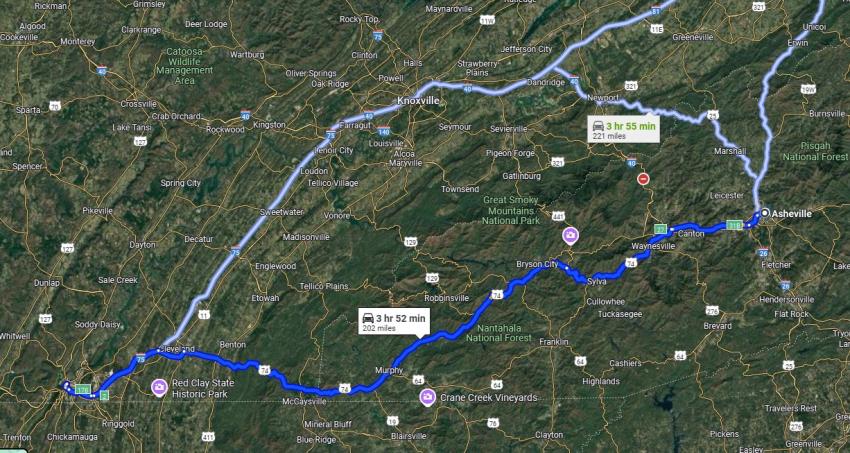 Chattanooga to AVL